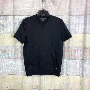 Michael Kors Mens Broken Logo Black Crew Neck Short Sleeve Heavy T-Shirt Sweater